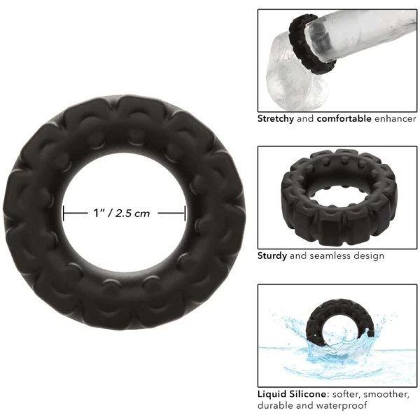 Calexotics Penisring Alpha Prolong aus Liquid Silicone, schwarz