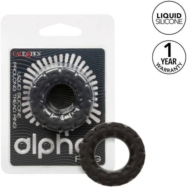 Calexotics Penisring Alpha Prolong aus Liquid Silicone, schwarz
