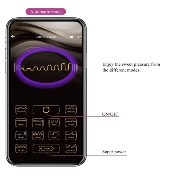 Pretty Love App-gestuurd vibrerend eitje van siliconen Paars Pretty Love App-gestuurd vibrerend eitje van siliconen Paars