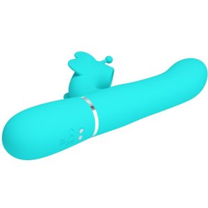 Pretty Love Multifunction Rabbit Vibrator 4 in 1 with Clitoral Stimulator Aqua Green - Image 4