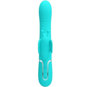Pretty Love Multifunction Rabbit Vibrator 4 in 1 with Clitoral Stimulator Aqua Green - Image 2