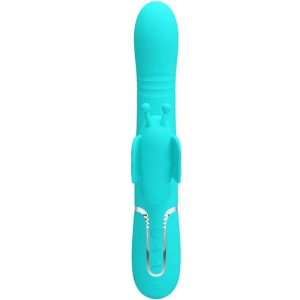 Pretty Love Multifunction Rabbit Vibrator 4 in 1 with Clitoral Stimulator Aqua Green