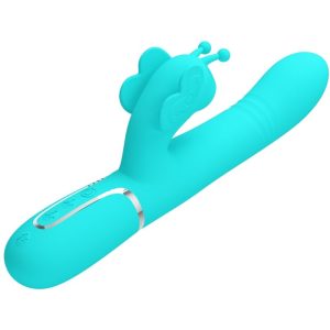 Pretty Love Multifunction Rabbit Vibrator 4 in 1 with Clitoral Stimulator Aqua Green - Image 3