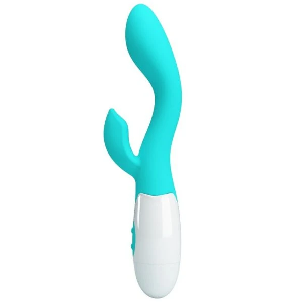 Pretty Love G-Spot Vibrator with Clitoral Stimulation, Aqua Green