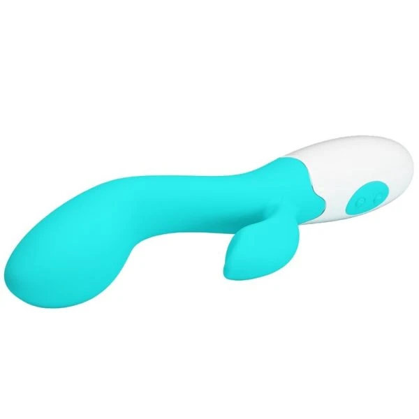 Pretty Love G-Spot Vibrator with Clitoral Stimulation, Aqua Green