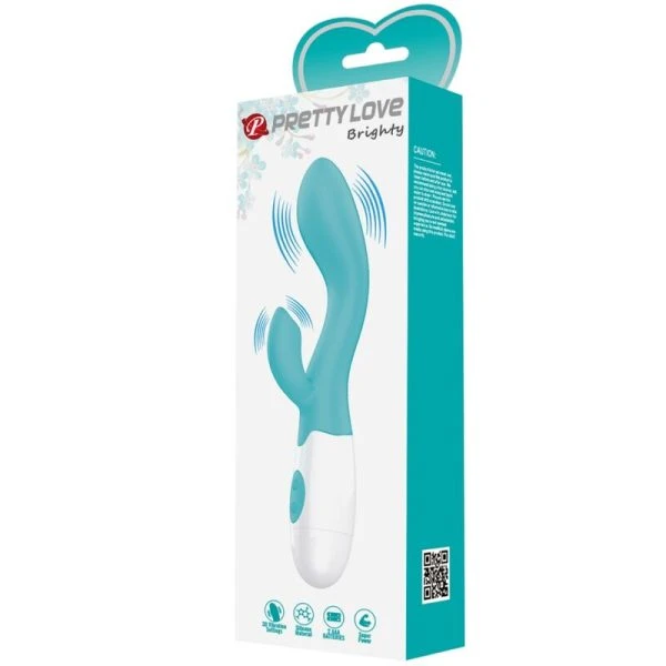 Pretty Love G-Spot Vibrator with Clitoral Stimulation, Aqua Green