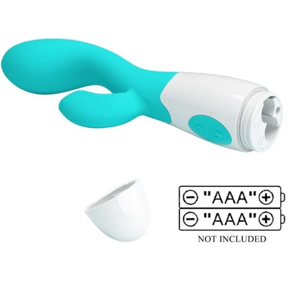 Pretty Love G-Spot Vibrator with Clitoral Stimulation, Aqua Green