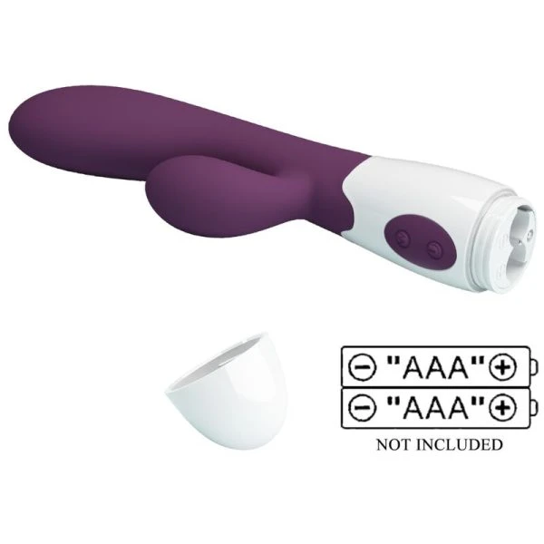 Pretty Love Alvis Rabbit Vibrator with Clitoral Stimulator, purple
