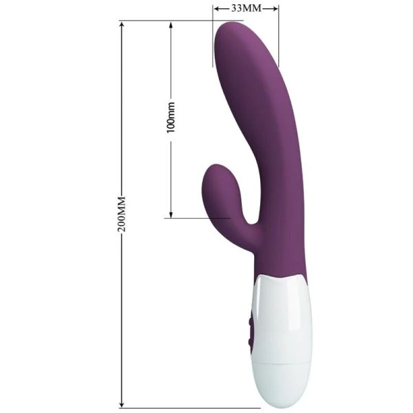 Pretty Love Alvis Rabbit Vibrator with Clitoral Stimulator, purple