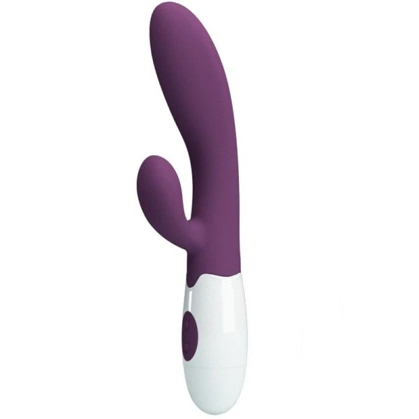 Pretty Love Alvis Rabbit Vibrator with Clitoral Stimulator, purple