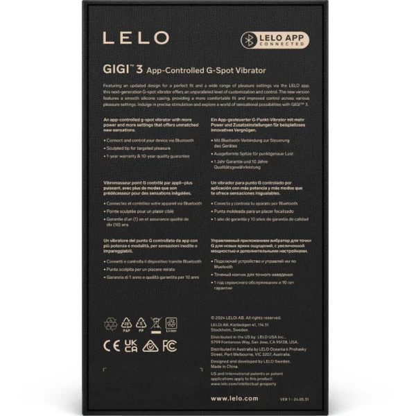 Lelo Gigi 3 G-Punt Vibrator met App-bediening, blauw