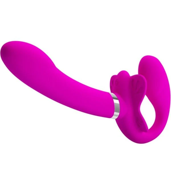 Pretty Love Dubbele Strap-on-Vibrator Valerie 12 Trillingen Paars