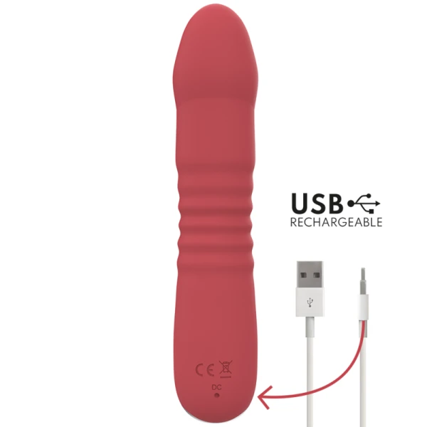 Intense Juni Up & Down Vibrator with 10 Vibrations, red