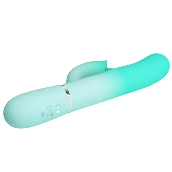 Pretty Love Gigi Multifunctionele Rabbit-Vibrator met Clitorisstimulator Aquagroen