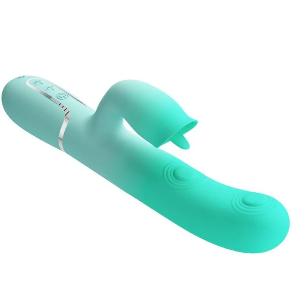 Pretty Love Gigi Multifunctionele Rabbit-Vibrator met Clitorisstimulator Aquagroen