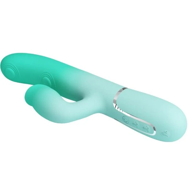 Pretty Love Gigi Multifunctionele Rabbit-Vibrator met Clitorisstimulator Aquagroen