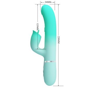 Pretty Love Gigi Multifunctionele Rabbit-Vibrator met Clitorisstimulator Aquagroen Pretty Love Gigi Multifunctionele Rabbit-Vibrator met Clitorisstimulator Aquagroen - Afbeelding 10