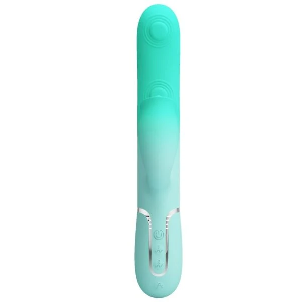 Pretty Love Gigi Multifunctionele Rabbit-Vibrator met Clitorisstimulator Aquagroen