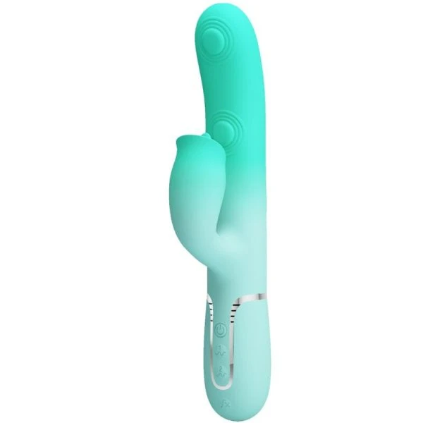 Pretty Love Gigi Multifunctionele Rabbit-Vibrator met Clitorisstimulator Aquagroen