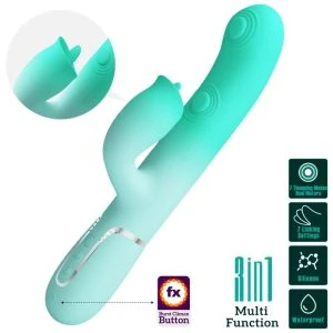 Pretty Love Gigi Multifunctionele Rabbit-Vibrator met Clitorisstimulator Aquagroen