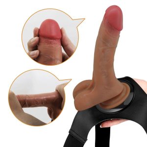 Pretty Love Universal Harness Slip met vibrerende en squirting dildo bruin Pretty Love Universal Harness Slip met vibrerende en squirting dildo bruin - Afbeelding 3