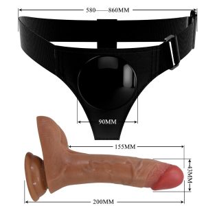 Pretty Love Universal Harness Slip met vibrerende en squirting dildo bruin Pretty Love Universal Harness Slip met vibrerende en squirting dildo bruin - Afbeelding 7
