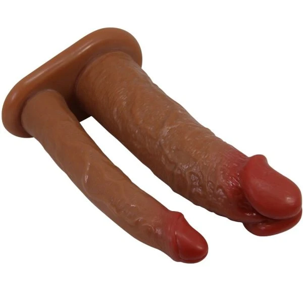 Pretty Love Keaven Harness Slip Universal Double Dildo brown