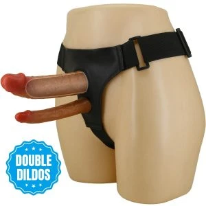 Pretty Love Keaven Harness Slip Universal Doppeldildo braun