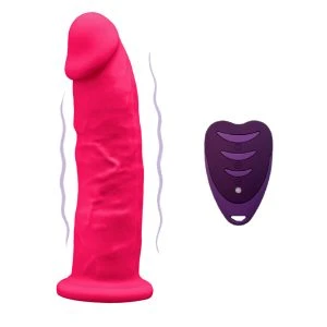 Silexd Realistic Penis Dildo with Vibration and Remote Control, Pink