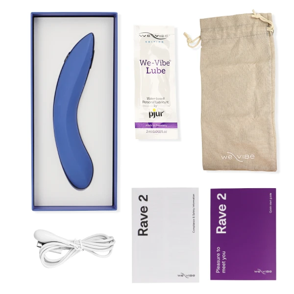 We-vibe Rave 2 G-Spot Vibrator with App Control, blue We-vibe Rave 2 G-Spot Vibrator with App Control, blue