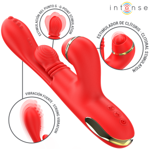 Intense Katy Multifunctionele Clitorisstimulator met 4 koppen rood Intense Katy Multifunctionele Clitorisstimulator met 4 koppen rood - Afbeelding 4