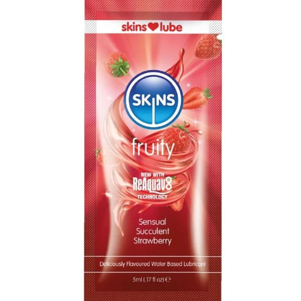 Skins Glijmiddel Aardbei watergebaseerd, fruitig