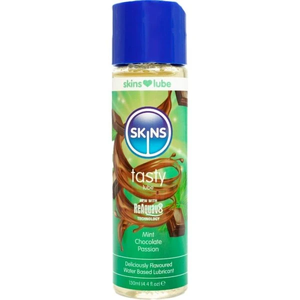 Skins Lubricating Gel with Mint & Chocolate Flavor, Water-Based