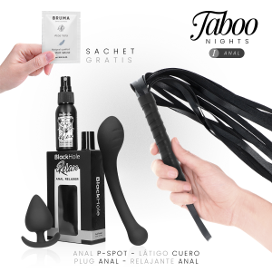 Taboo Nights Anal Dreamkit met Plug, Stimulator, Spray, Glijmiddel en Zweep Taboo Nights Anal Dreamkit met Plug, Stimulator, Spray, Glijmiddel en Zweep - Afbeelding 1