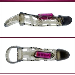 Baile Penisverlängerungshülse met vibratie en teugel voor de ballen 13,5 cm Baile Penisverlängerungshülse met vibratie en teugel voor de ballen 13,5 cm - Afbeelding 3