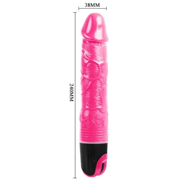 Baile Multispeedvibrator met geaderde textuur, roze