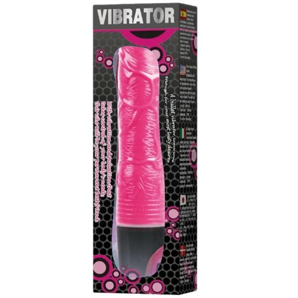 Baile Multispeedvibrator met geaderde textuur, roze