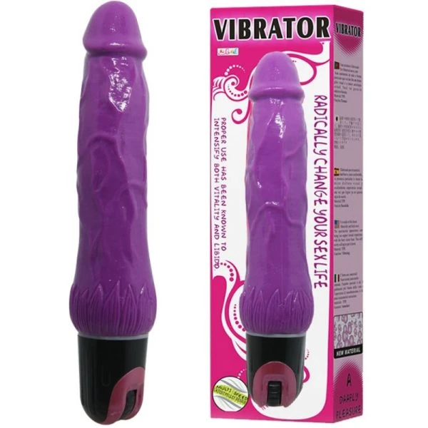 Baile Daaply Pleasure Vibrator met aderstructuur en meervoudige snelheid, paars