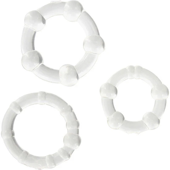 Seven Creations Set van drie transparante penisringen 21-24 mm