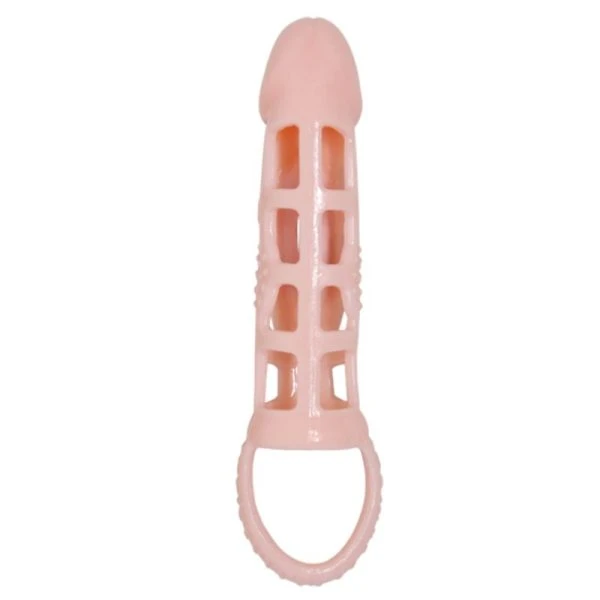 Baile Penis Extension Sleeve with Vibration and Ball Strap 13.5 cm