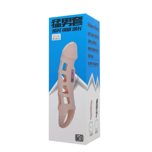 Baile Penis Extension Sleeve with Vibration and Ball Strap 13.5 cm