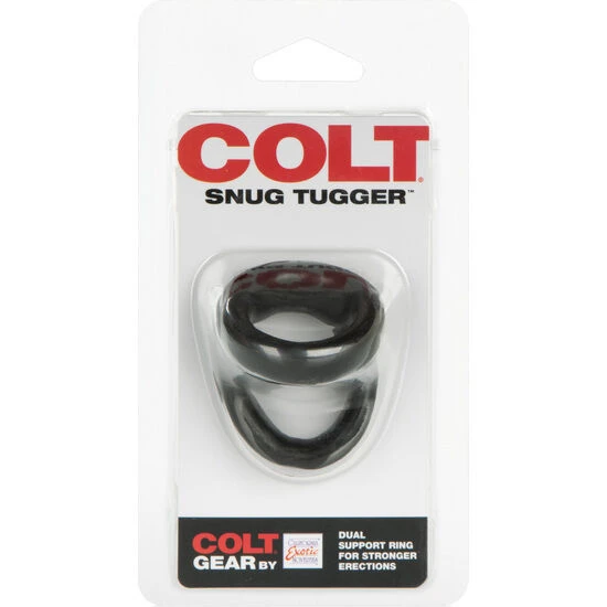 Calexotics Colt Snug Tugger Penis Ring in TPR, black