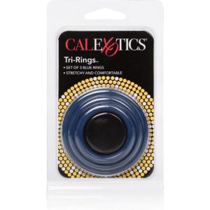 Calexotics Penis Rings Tri-Rings Blue, 3-Piece Calexotics Penis Rings Tri-Rings Blue, 3-Piece - Image 3