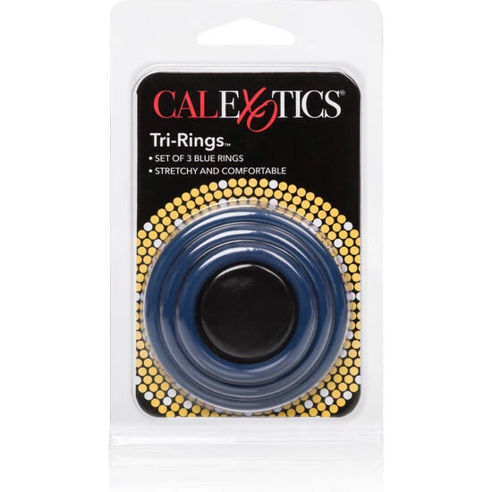Calexotics Penis Rings Tri-Rings Blue, 3-Piece Calexotics Penis Rings Tri-Rings Blue, 3-Piece