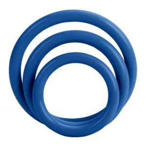 Calexotics Penis Rings Tri-Rings Blue, 3-piece