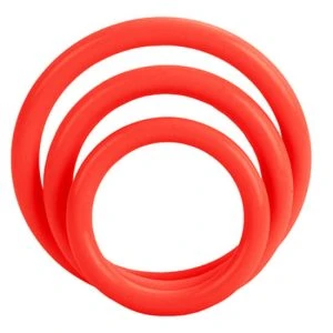 Calexotics Tri-Rings Set of Three Penis Rings Red