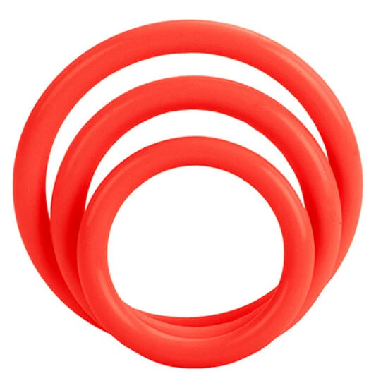 Calexotics Tri-Rings Set of Three Penis Rings Red