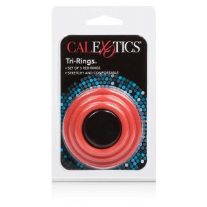 Calexotics Tri-Rings Set of Three Penis Rings Red Calexotics Tri-Rings Set of Three Penis Rings Red - Image 4