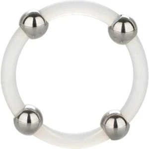 Calexotics Silicone Penis Ring with Steel Beads, Large