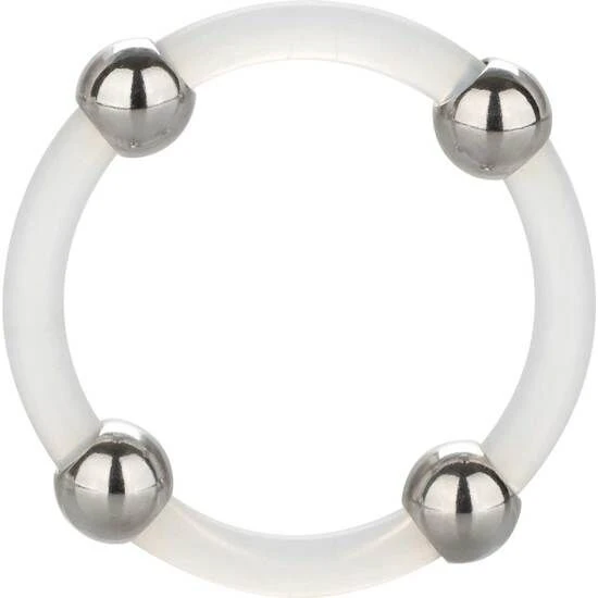 Calexotics Silicone Penis Ring with Steel Beads, Large